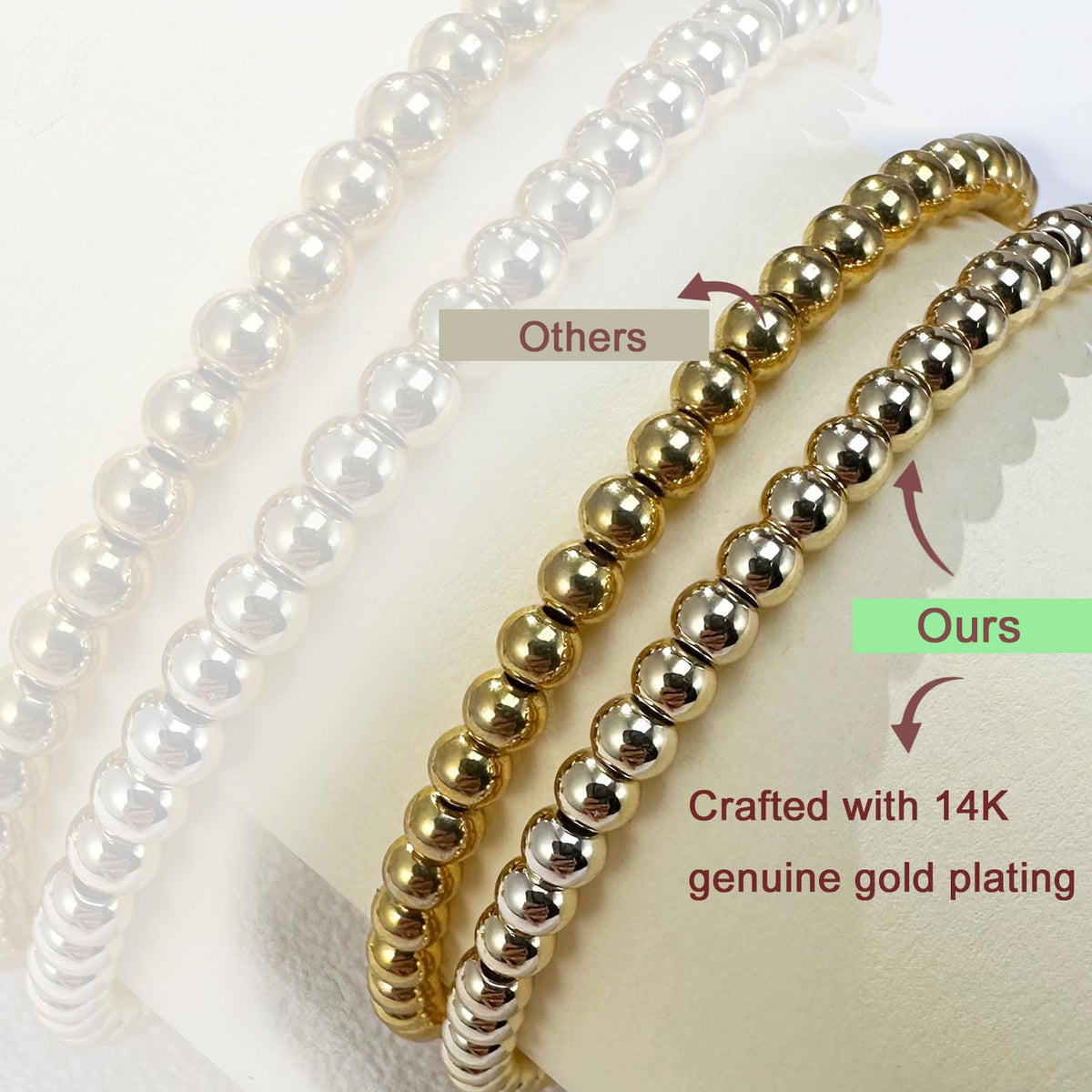 Free bird Amethyst Bracelet for Women 14K Gold Plated February Birthstone Bracelet Simple Gold Bead Bracelets for Women Trendy Gold Bracelets for Birthday Gift