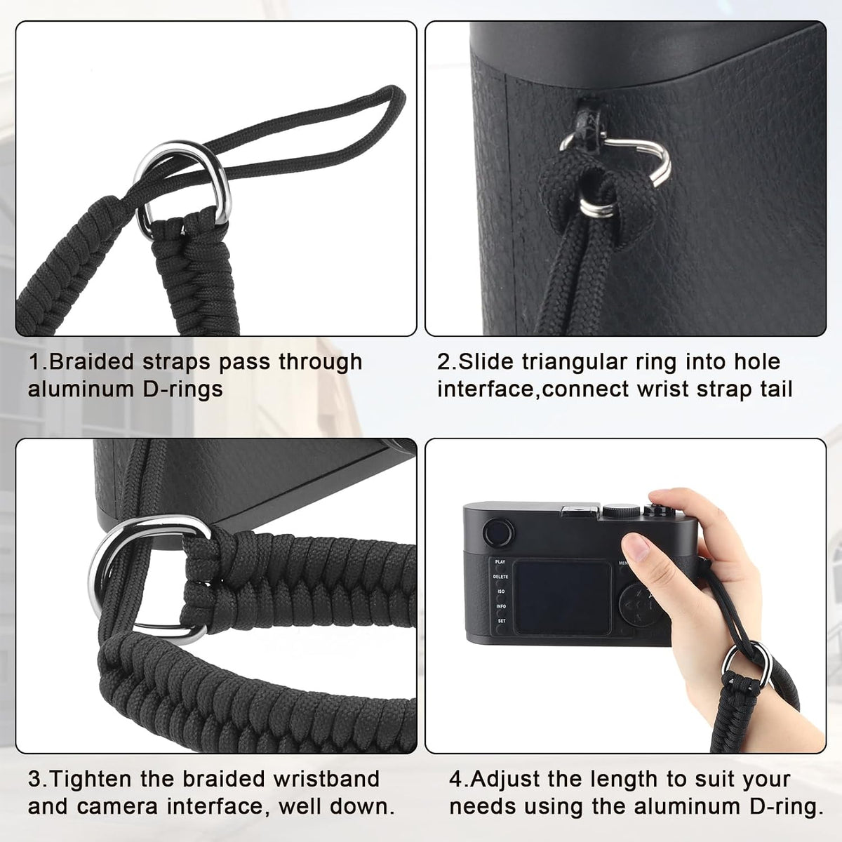 Universal Camera Wrist Strap - Braided Design for Safety