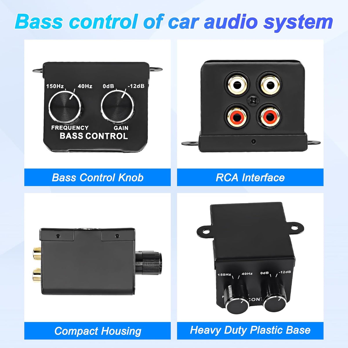 MEIRIYFA RCA Bass Knob for Car Amplifier Volume Control Knob Universal Car Audio Gain Regulator Remote Controller