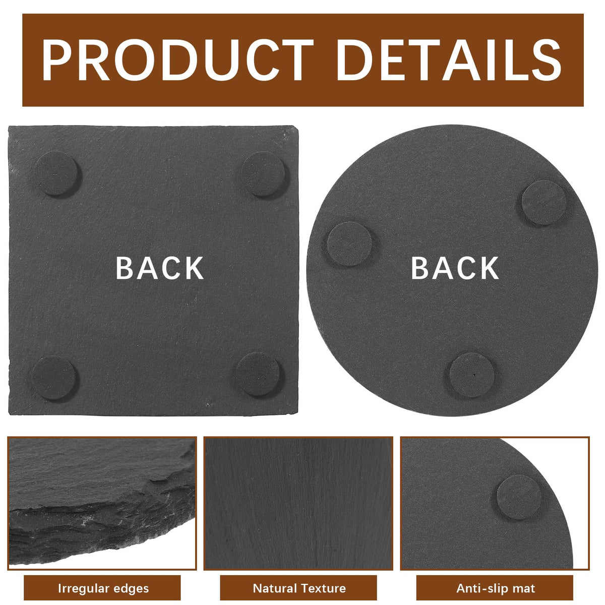 72 Pcs Slate Coasters for Laser Engraving Blanks Slate Coasters Bulk for Engraving Black 4 Inch Blank Laser Engraving, Hand Painted, Scratch Resistant Bottom 18Square+18Round+18Heart+18Hexagon
