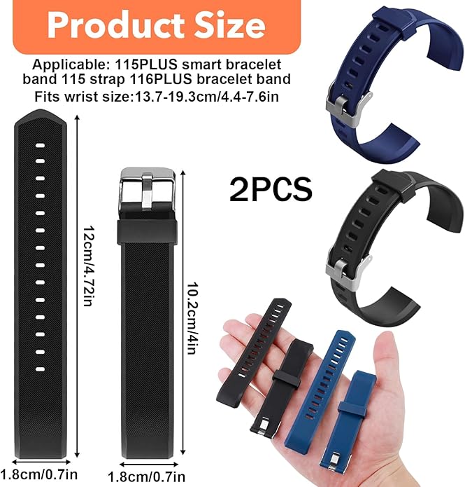 Watch Bands Replacement for ID115plus HR, Very Fit Pro Activity Fitness Tracker Wrist Bands Set, Multicolor Veryfitpro Smart Watch Strap Replacements