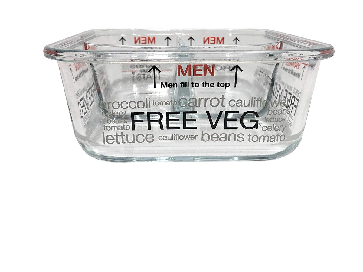 Portion Perfection Portion Control Containers - Glass Oven Ready, Freezer Safe Meal Prep Containers Reusable for Food 3pk, 3 Compartment with Lids, Practical Weight Control Products