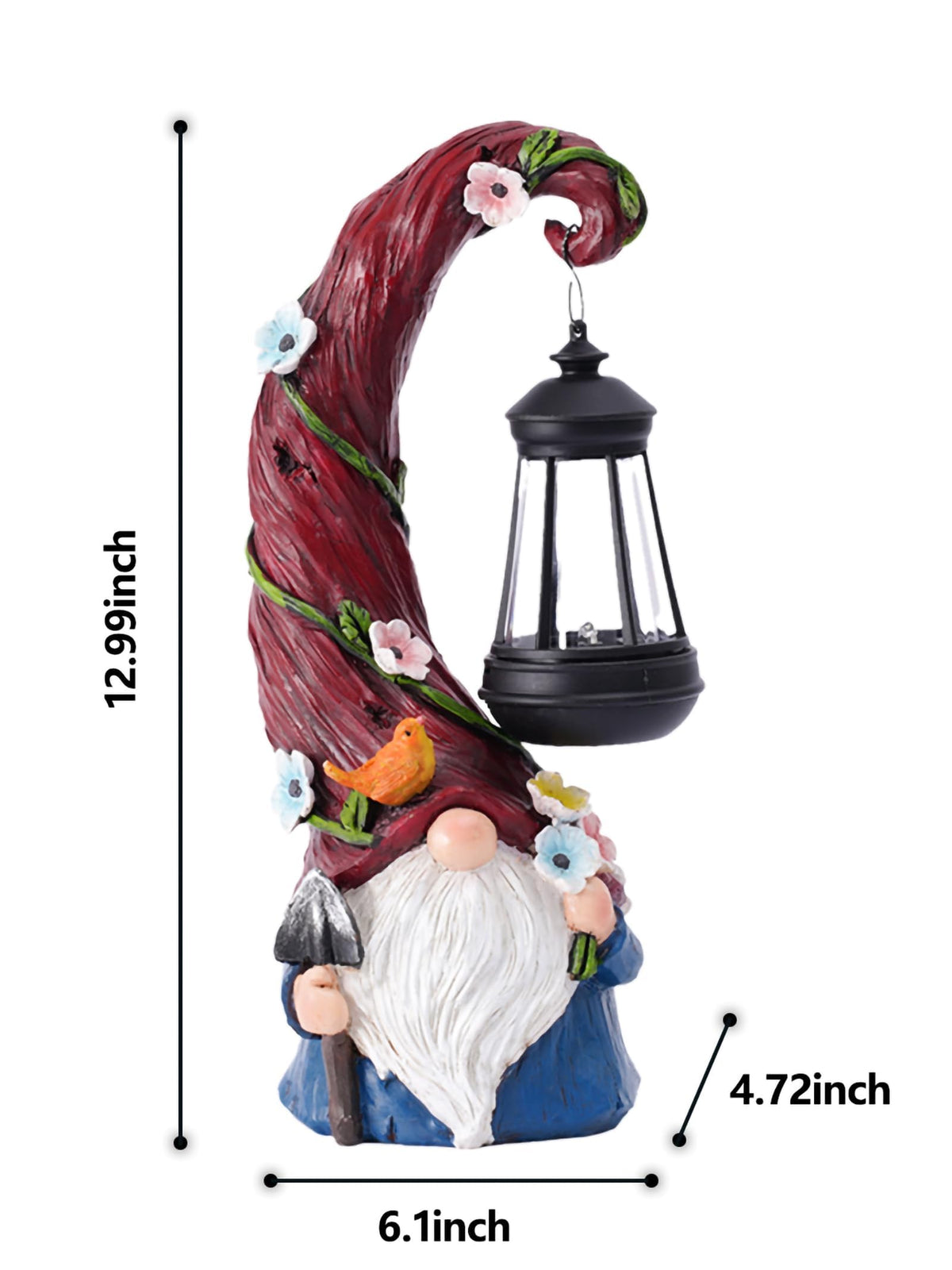 Pohabery Gnome Garden Decor Statue Solar Gnomes Decorations for Yard with Lantern Light Outdoor Decorations for Patio Mom Gift