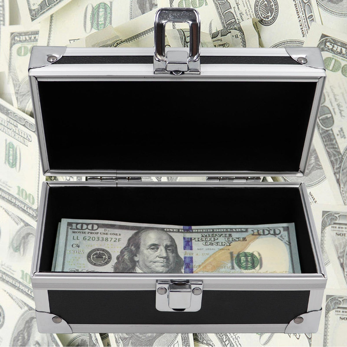 Lockable Cash Box, Aluminium Alloy Money Box for Cash, Money Holder, Cash Organizer, Single Row Currency Tray, Money Storage Box, Money Organizer for Cash