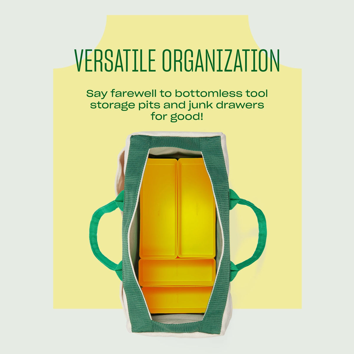 Character The Organizers, 4-Piece Storage System for Toolbox and Tool Bag Home Organization, Sunshine (Yellow)