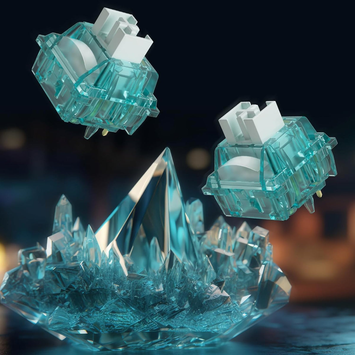 Akko 5-Pin 50gf (45pcs) Creamy Cyan Clicky Switch with LED Diffuser for Backlit Mechanical Keyboard - Pre-Lubed