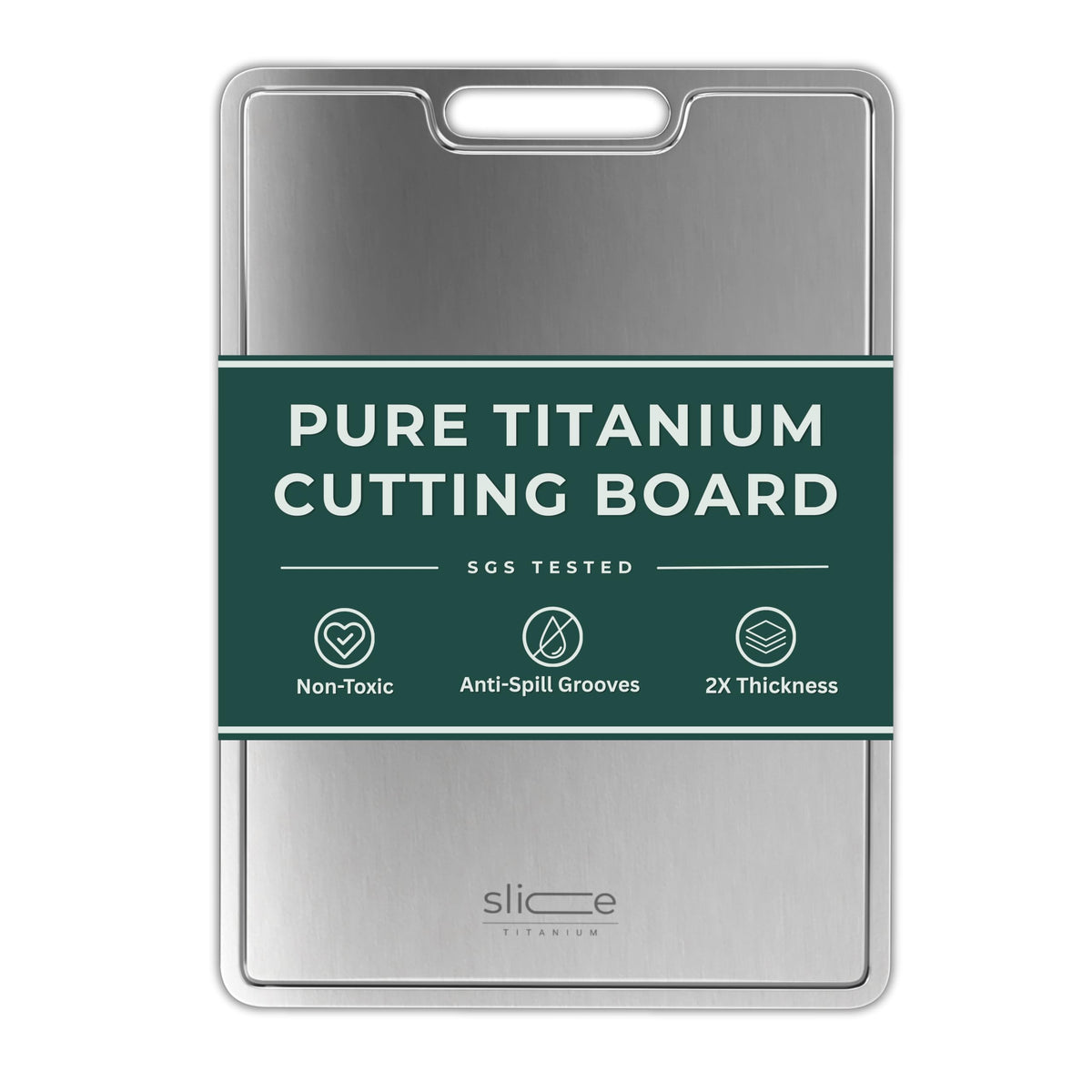 Real Titanium Cutting Board for Kitchen, Pure Titanium Large 15x11 Metal Cutting Boards for Meat and Vegetables, Food Safe, Dishwasher Safe