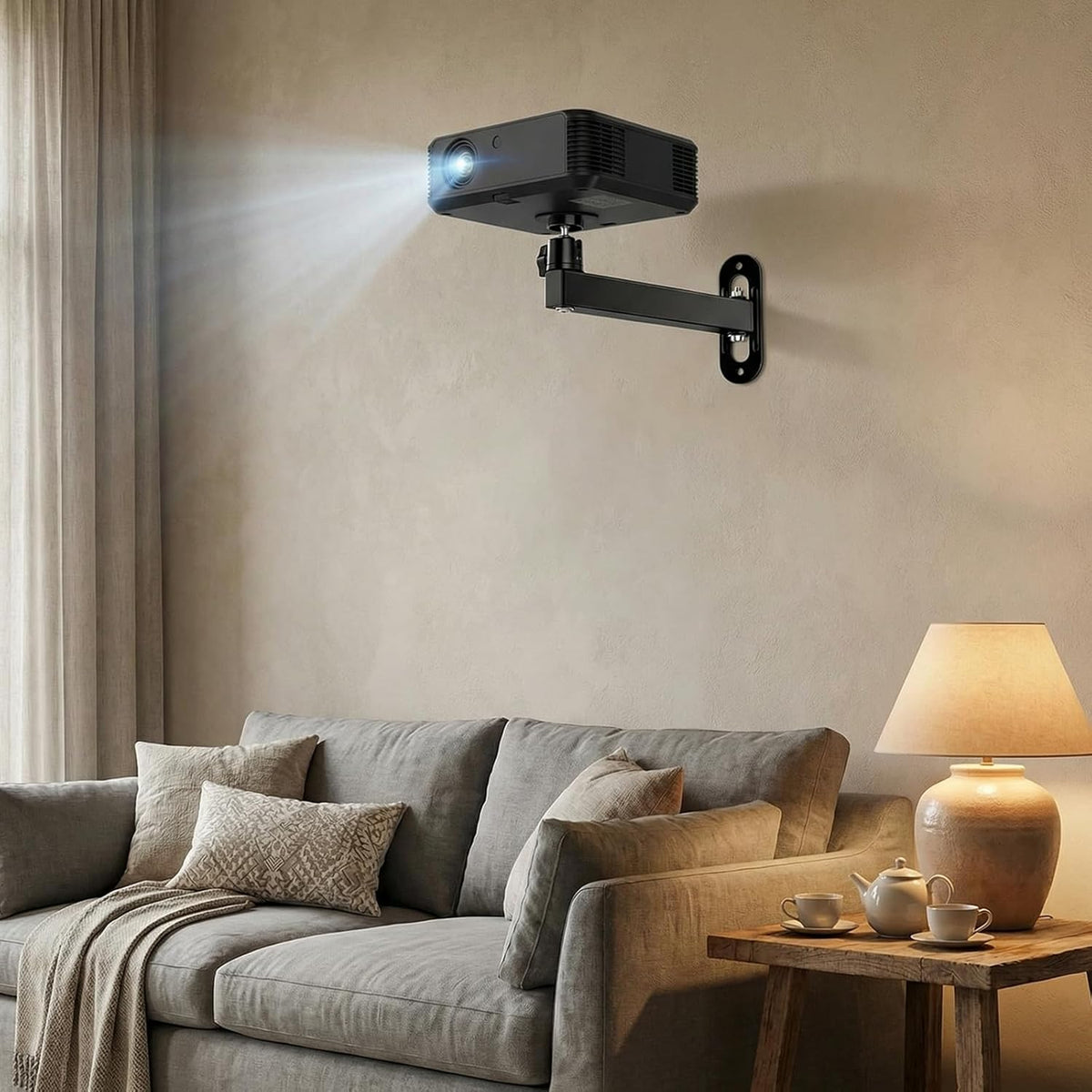 CroBlissful 1/4 Inch 360 Setup Projector Stand, Wall and Mini Ceiling Mount with Thread, Degree Rotation, Adjustable
