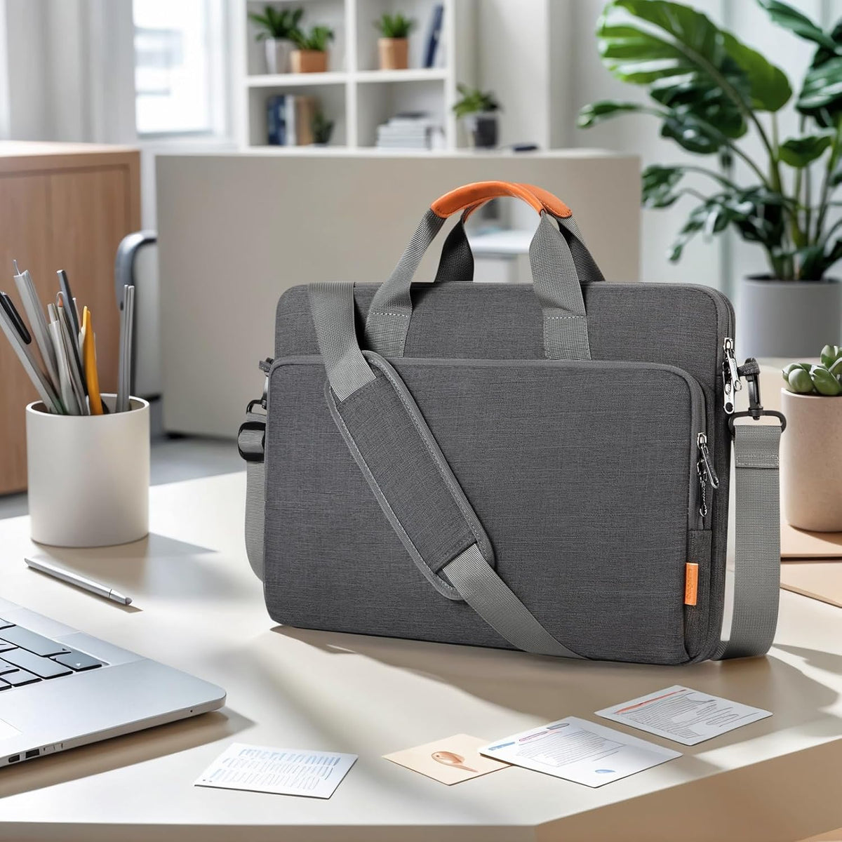 bagasin 15 15.6 16 inch Laptop Computer PC Shoulder Bag Carrying Case, Water-Repellent Fabric Briefcase, Lightweight