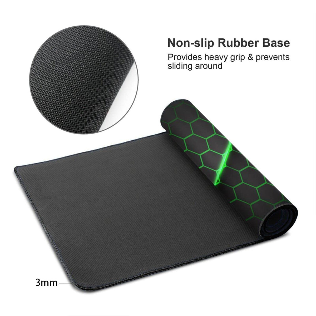Abstract Green and Black Cool Futuristic Mouse Pad Gaming XL Large Mousepad Desk Mat Long Extended Big Keyboard Pads Table Accessories for Gaming and Office Pc Laptop Computer 31.5 X 11.8 Inch