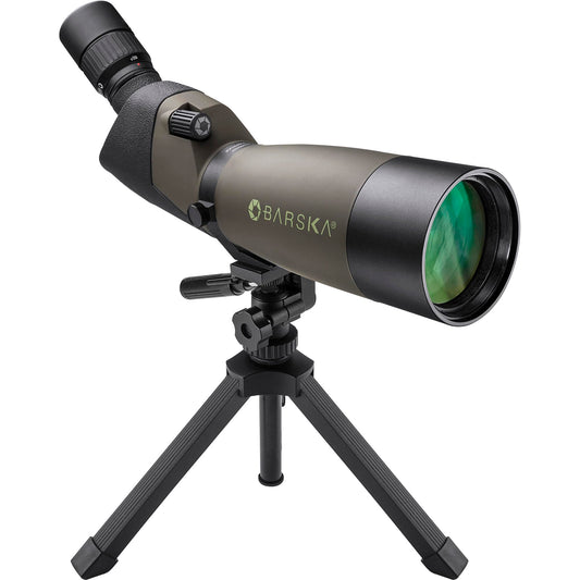 Barska Blackhawk Waterproof 20-60x80 Angled Green Spotting Scope with Tripod for Birding Hunting Shooting Travel Sport Events