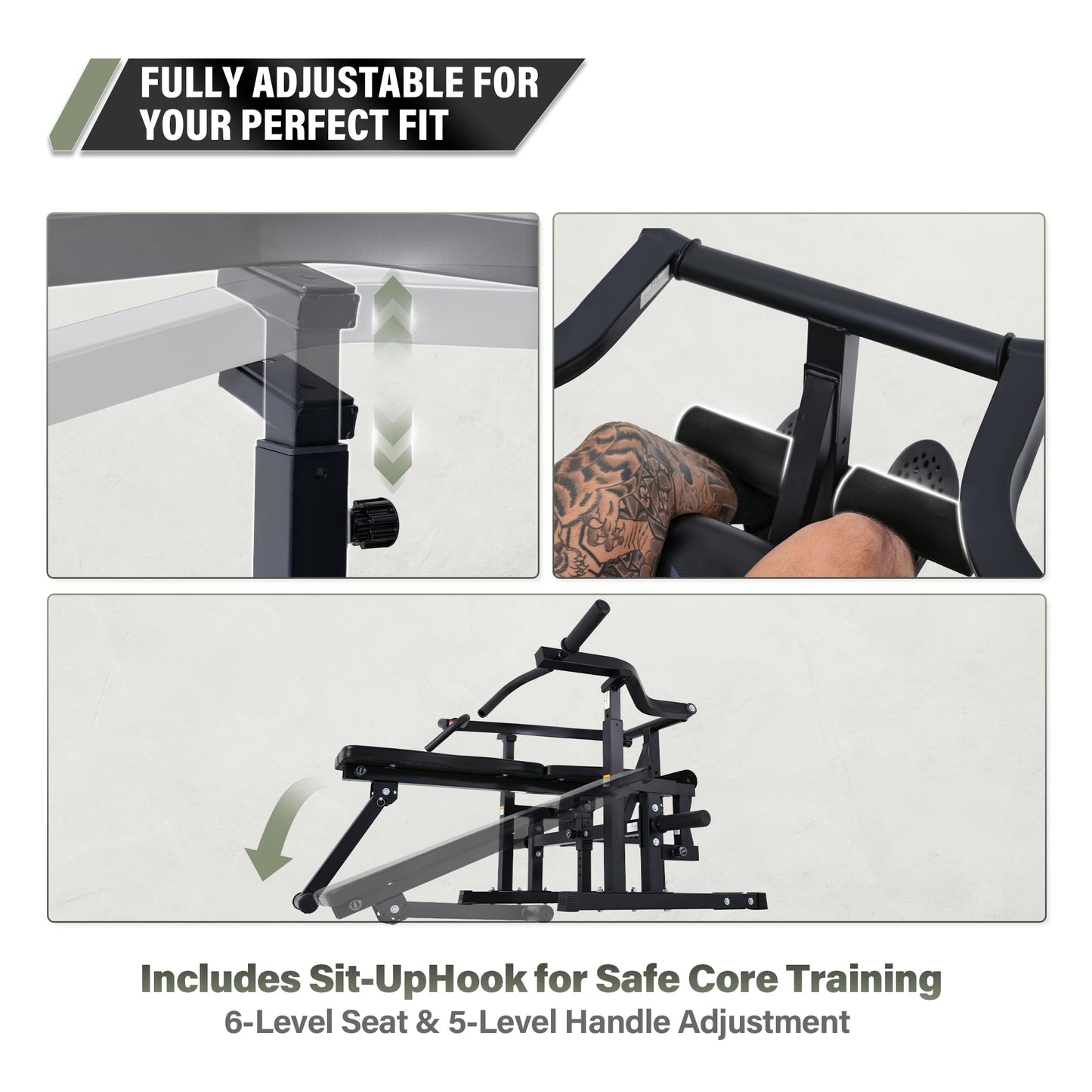 Major Fitness P1 Bench Press Machine with Independent Arms – Adjustable Flat & Incline Bench Press for Chest & AB Workouts – Perfect Home Gym Equipment (Black Rack + 230LB Color Plates)