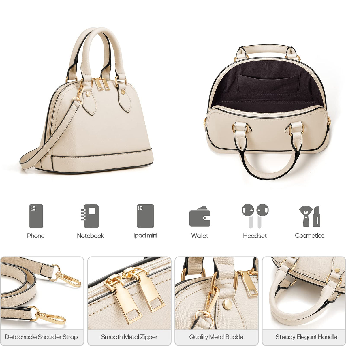 4PCS Women Fashion Handbags Purses Wallet Shoulder Bags Casual Tote Bag Crossbody Bags, Handbag Set Gift for Ladies Girls