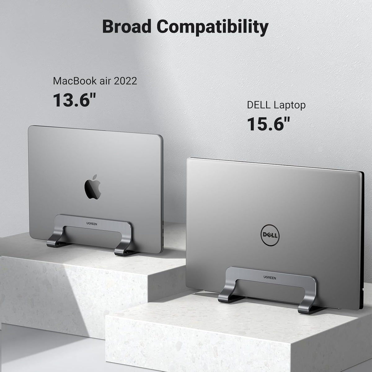 UGREEN 17.3 Inch Vertical Laptop Stand Holder for Desk Compatible with MacBook Pro, MacBook Air Stand Vertical Aluminum