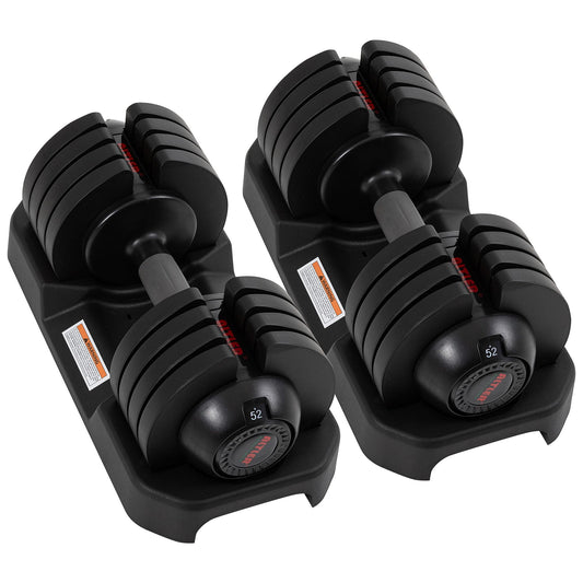 ALTLER Adjustable Dumbbell Set, 52LB Pair with Tray for Workout Strength Training Fitness, Adjustable Weight Dial Dumbbell with Anti-Slip Handle and Weight Plate for Home Exercise