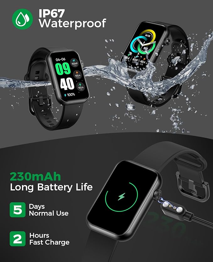Smart Watch Fitness Tracker (Answer/Make Call), 24/7 Heart Rate Spo2 Blood Pressure Monitor Sleep Tracker, 114 Sports Modes Pedometer Calorie Step Tracker, Waterproof Activity Tracker for Women Men