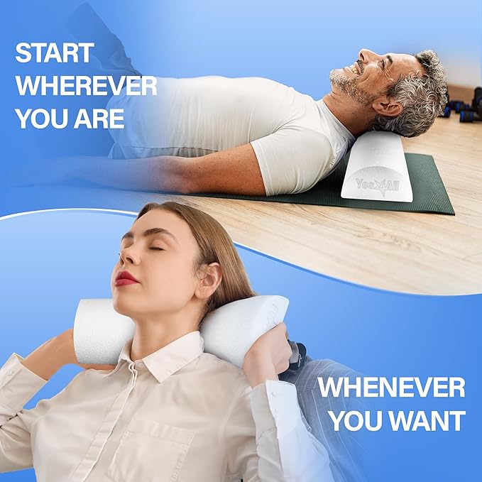 Yes4All Medium Firm Half Foam Rollers for Post-Workout Relaxation, 12/18/24/36 inch PE Foam Roll for Back Massage & Yoga Exercise