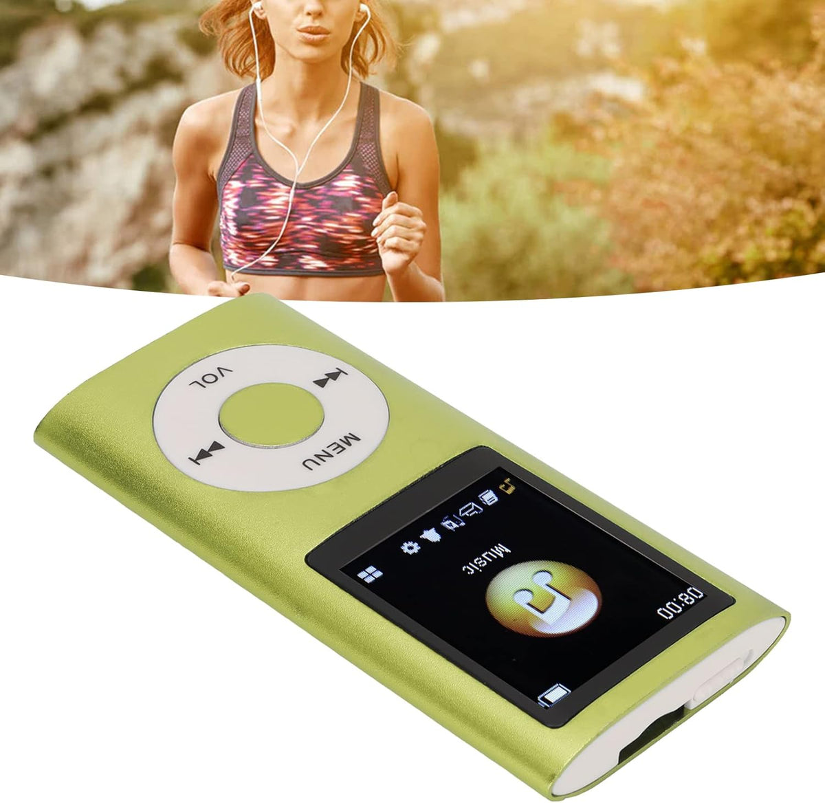 BAFOVY MP3 1.8 Inch Portable Player with LCD Screen, Slim Design Lossless Sound Music Player for Outdoor and Daily Use
