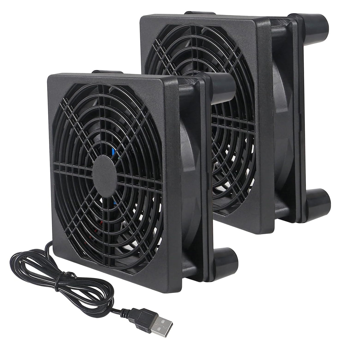 Meimom 2PACK 120mm 120mm 25mm 5V Quiet Fan, Cooling Case Fan for Receiver DVR Xbox TV Box Router x USB Power