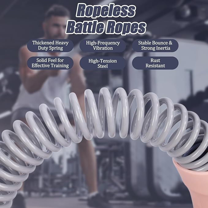 New Upgrade 2nd Generation Weighted Ropeless Battle Ropes for Home Gym,Quiet Cordless Training Rope Fitness Equipment for Women and Men,Portable Cordless Battle Rope for Home&Outdoors,2PCS (Pink)