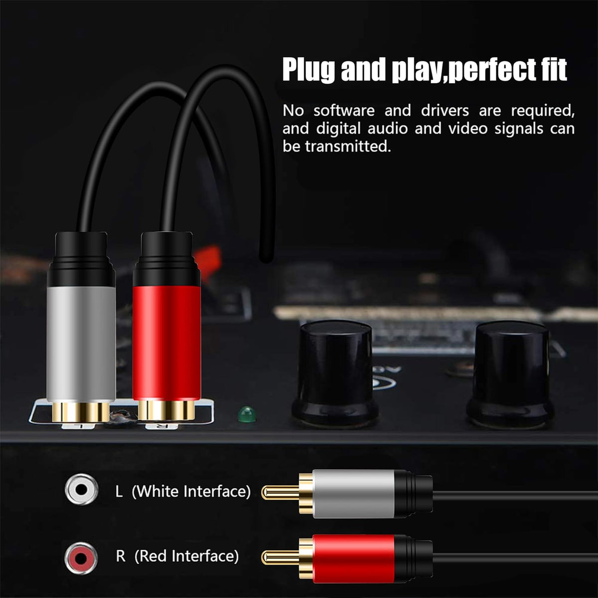 2RCA 2RCA 25Ft, 2 2 (25Ft/8M) Tan QY to Cable Gold-Plated RCA Male to RCA Male Stereo Audio Cable for Home Theater