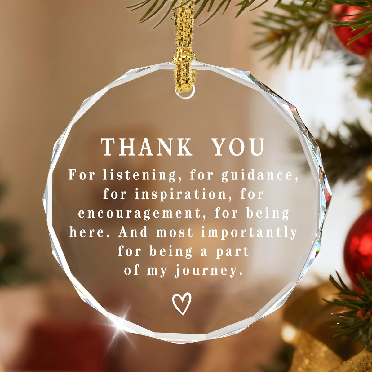 Thank You Keepsake, Thank You Gift, Crystal Christmas Ornament, Coworker Gift, Gifts to Say Thanks, Gifts for Friend, Bridesmaid, Mum & Teacher