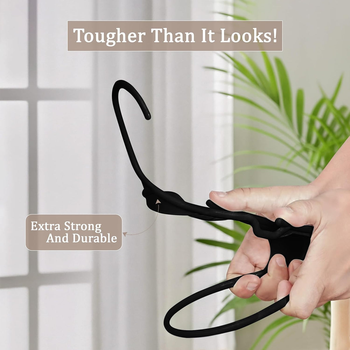 Utopia Home Plastic Hangers 20 Pack - Durable Space-Saving Clothes Hangers - Black Closet Organizers