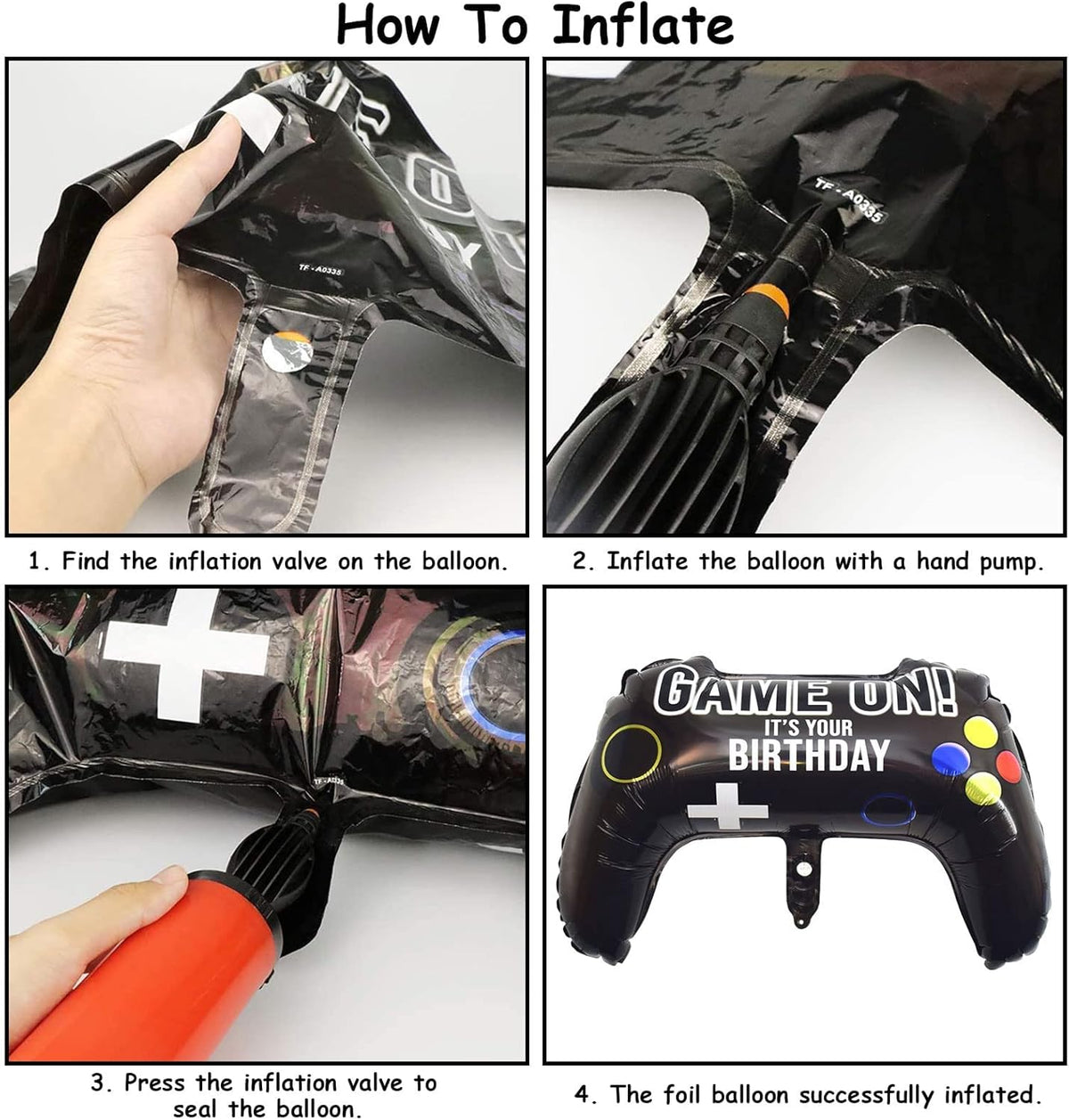 Skiennix Video Game Party Balloons - Giant Controller Mylar Foil Balloons | 5-Piece Set for Kids' Birthday Celebrations
