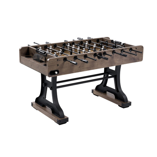 Barrington Billiards 58” Coventry Foosball Table, Durable Metal Legs and Stylish Design with Tabletop Sports Soccer Balls, Perfect for Family Game Rooms