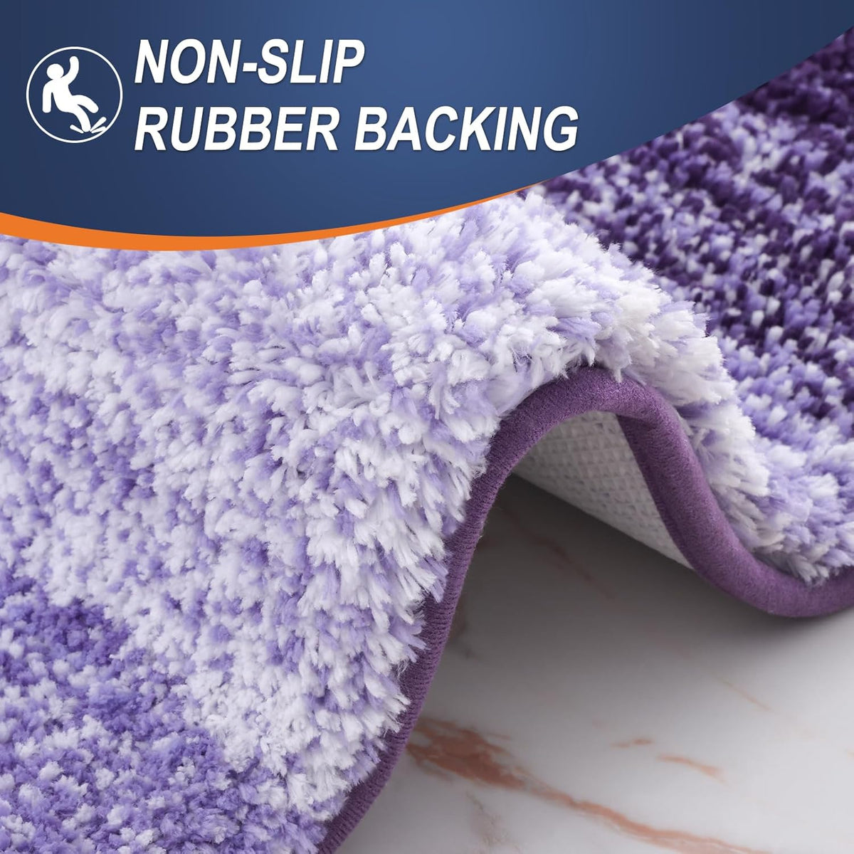 OLANLY Bathroom Rugs | Extra Soft Microfiber Bath Mat 34x21 - Quick Dry, Rubber Backing, Violet