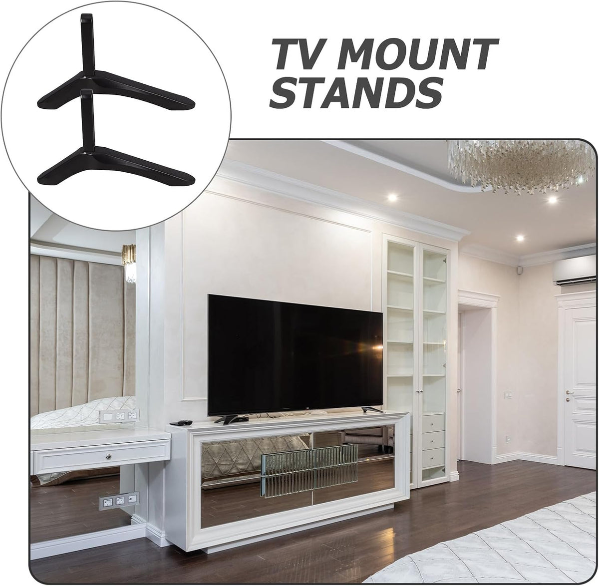 GARIOUANS Universal Tv Stand Tabletop Base with Screws Aluminum Alloy Tv Holder for Desktop Use Stable Television