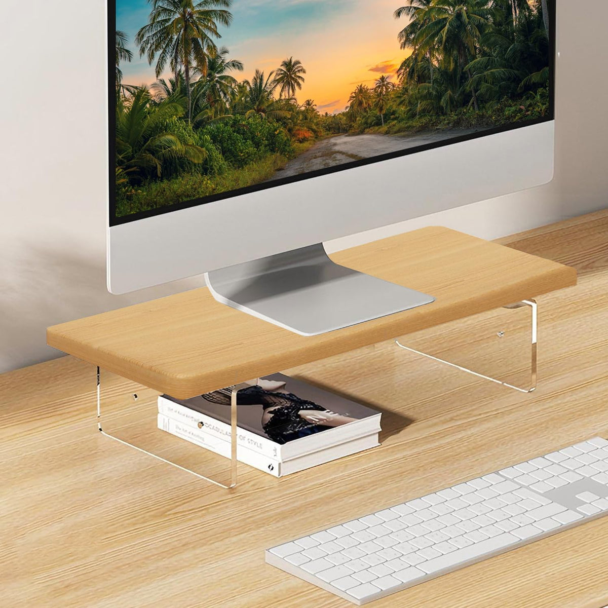 SRTFINE 2.16/3.34 Inch 2 7.8 15.7 Inch Monitor Stand Riser Height Adjustments Acrylic Stand with Installation Tool