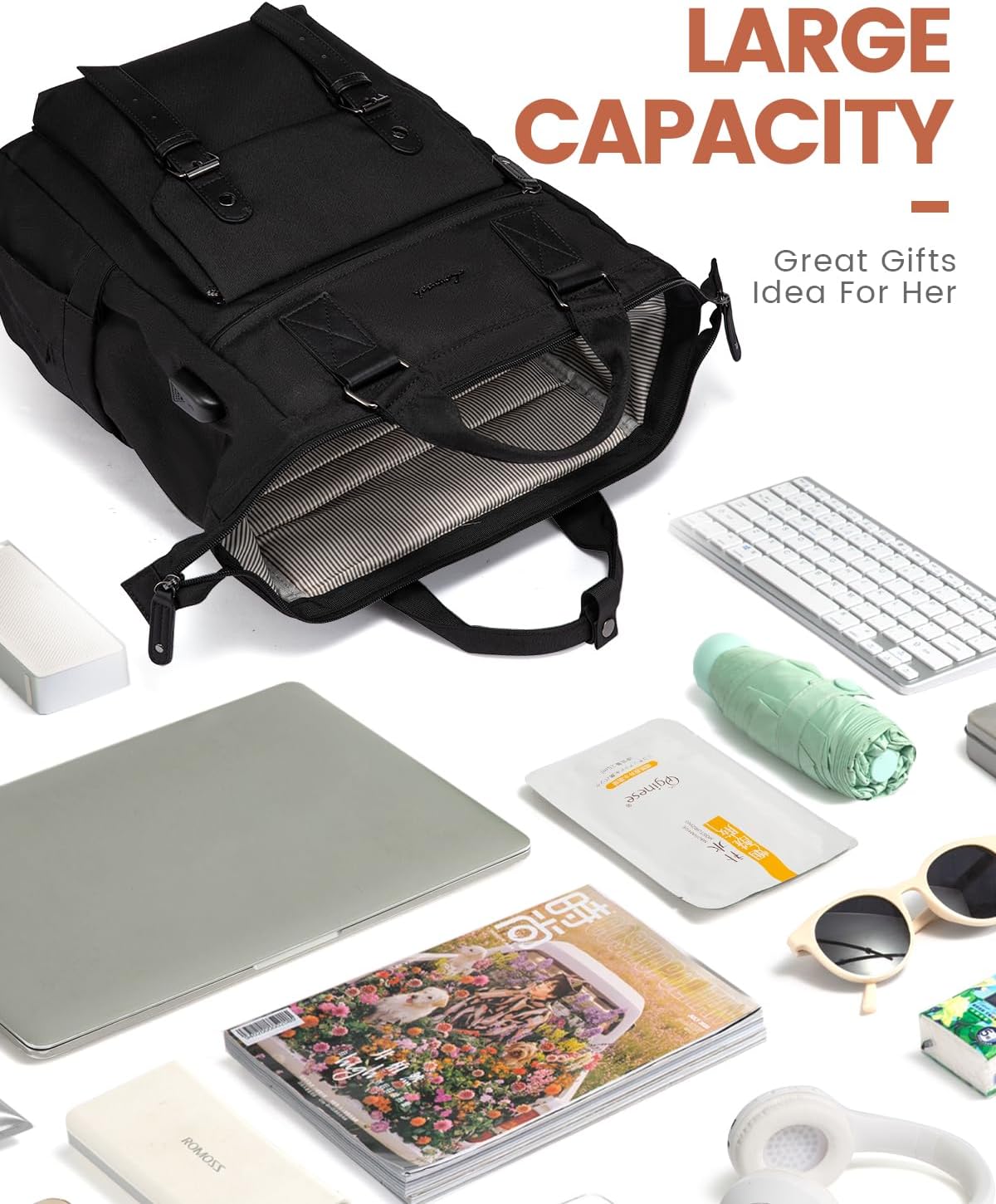 Backpack Backpack Backpack Commuter 15.6 Inch, LOVEVOOK Laptop for Women, College School Student Bookbag, Teacher Work