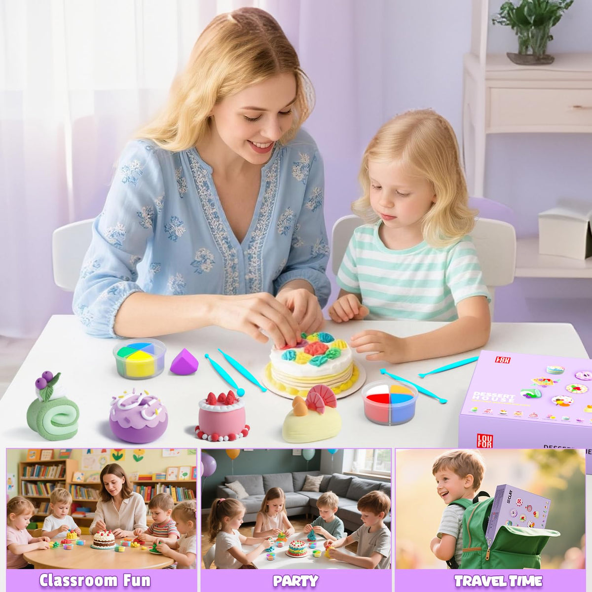 Air Dry Clay for Kids - Modeling Clay Kits, Ultra Light & Soft, Safe & Non-Toxic, 12 Boxes DIY Model Magic Clay with Sculpting Tools & Tutorials, Individual Packs, Creative Art Crafts Toys Gifts