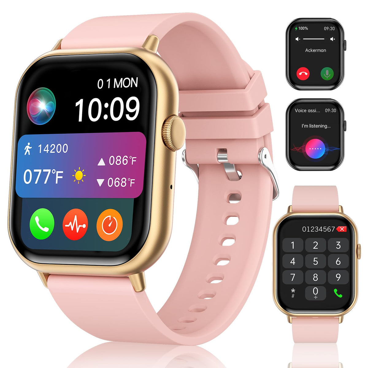 Smart Watches for Men Women (Answer/Make Call), 2.01" HD Screen Fitness Tracker Watch with Blood Pressure/Heart Rate/Sleep Monitor, Smart Watch for Android iOS Phones, IP67 Waterproof Sport Watch