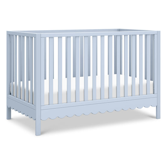Davinci Sammy Scallop 4-in-1 Convertible Crib in Powder Blue, GREENGUARD Gold Certified
