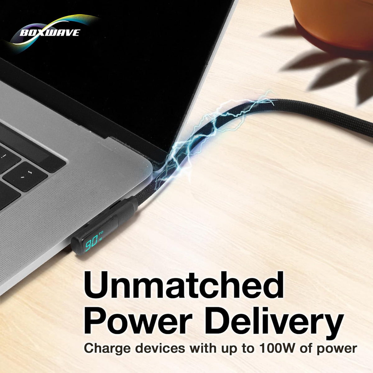 BoxWave SDS50 (5 (4ft) (100W), Cable Compatible with Innova SDS Tech Level Diagnostic in) - PowerDisplay PD Right Angle