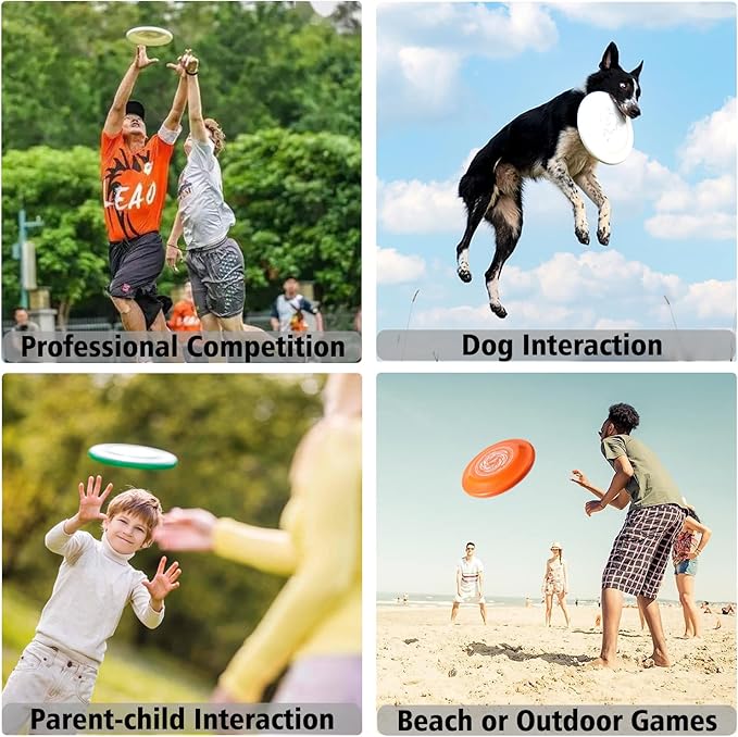 Sports Flying Disc, 2 Pack Compeition Flying Discs, Lightweight Durable Flying Disc Toys for Backyard Beach Lawn Park Outdoor Games, 105 Gram 9.3 Inch & 90 Gram 7.3 Inch.