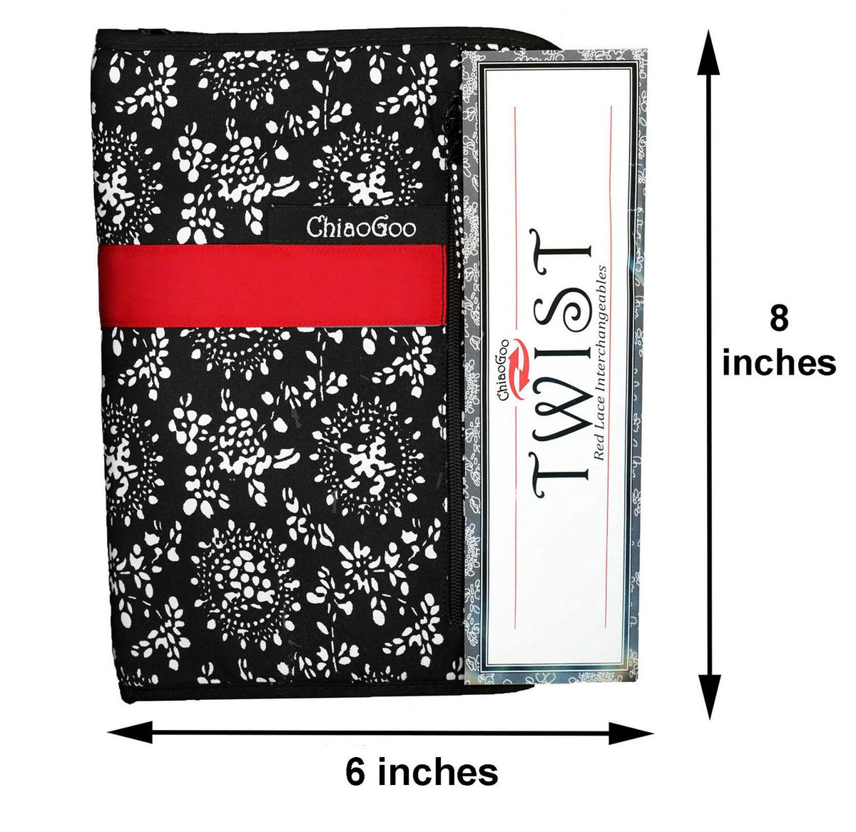 ChiaoGoo Twist Red Lace 5-Inch Small 7500-S Interchangeable Circular Knitting Needle Set, Sizes US 2, 3, 4, 5, 6, 7, 8, Stainless Steel with 3 Cords with Project Bag