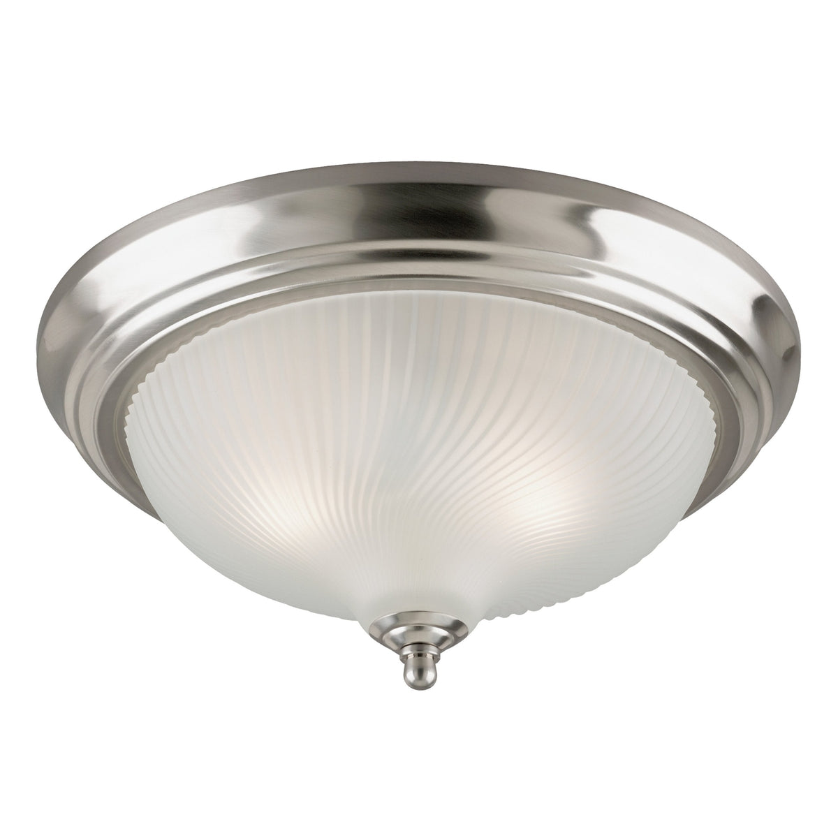 Westinghouse Lighting 6430500 Two-Light Flush-Mount Interior Ceiling Fixture, Brushed Nickel Finish with Frosted Swirl Glass
