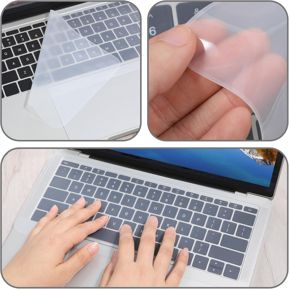 Qulkws 13" 14" Skin Universal Keyboard Cover Protector Skin Ultra Thin Keyboards Covers Protector Silicone Keyboards