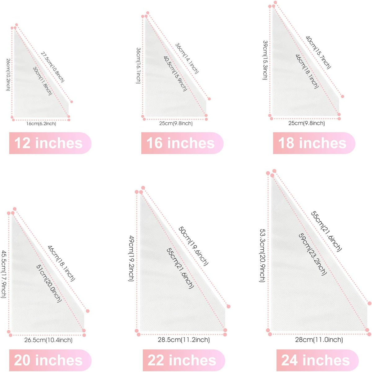 VolksRose 18-Inch Disposable Piping Bags - Anti-Burst, Non-Slip Cake Decorating Bags for Icing, White, 100 Pcs