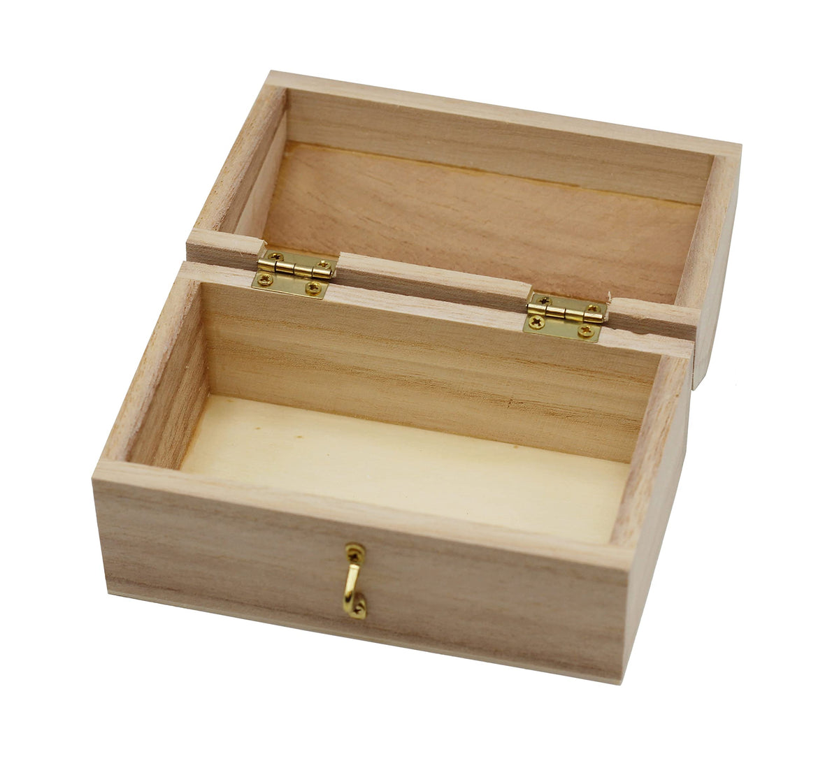 Creative Hobbies Pack of 6 Ready to Decorate Wood Treasure Chest Box Savings Bank with Coin Slot, Hinged Lid and Lockable Front Clasp, DIY Craft