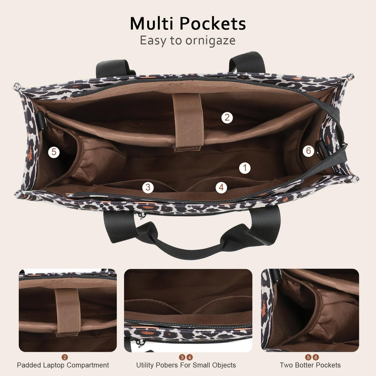 15.6 inch Laptop Tote Bag for Women Work Canvas Shoulder Bags Computer Messenger Purse Teacher Handbag Office Briefcase