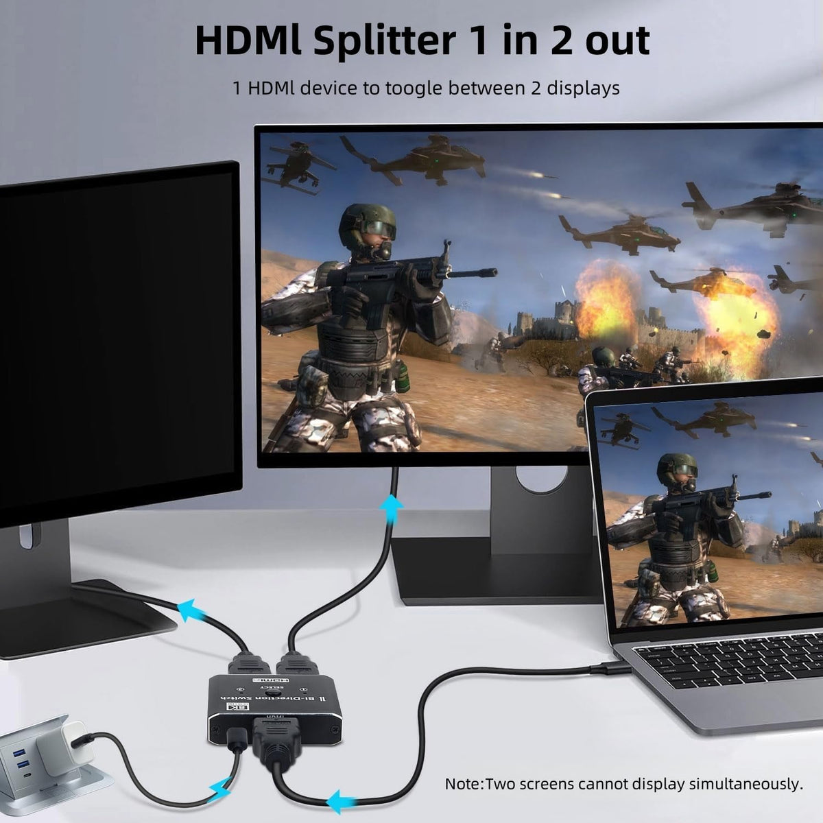 XinYaa 2.1 8K@60Hz 4K@120Hz 2 1 HDR10+ 48 3D Dolby PS5/4 B0X HDMI Switch, Aluminum HDMI Switcher in Out, HDM I Splitter