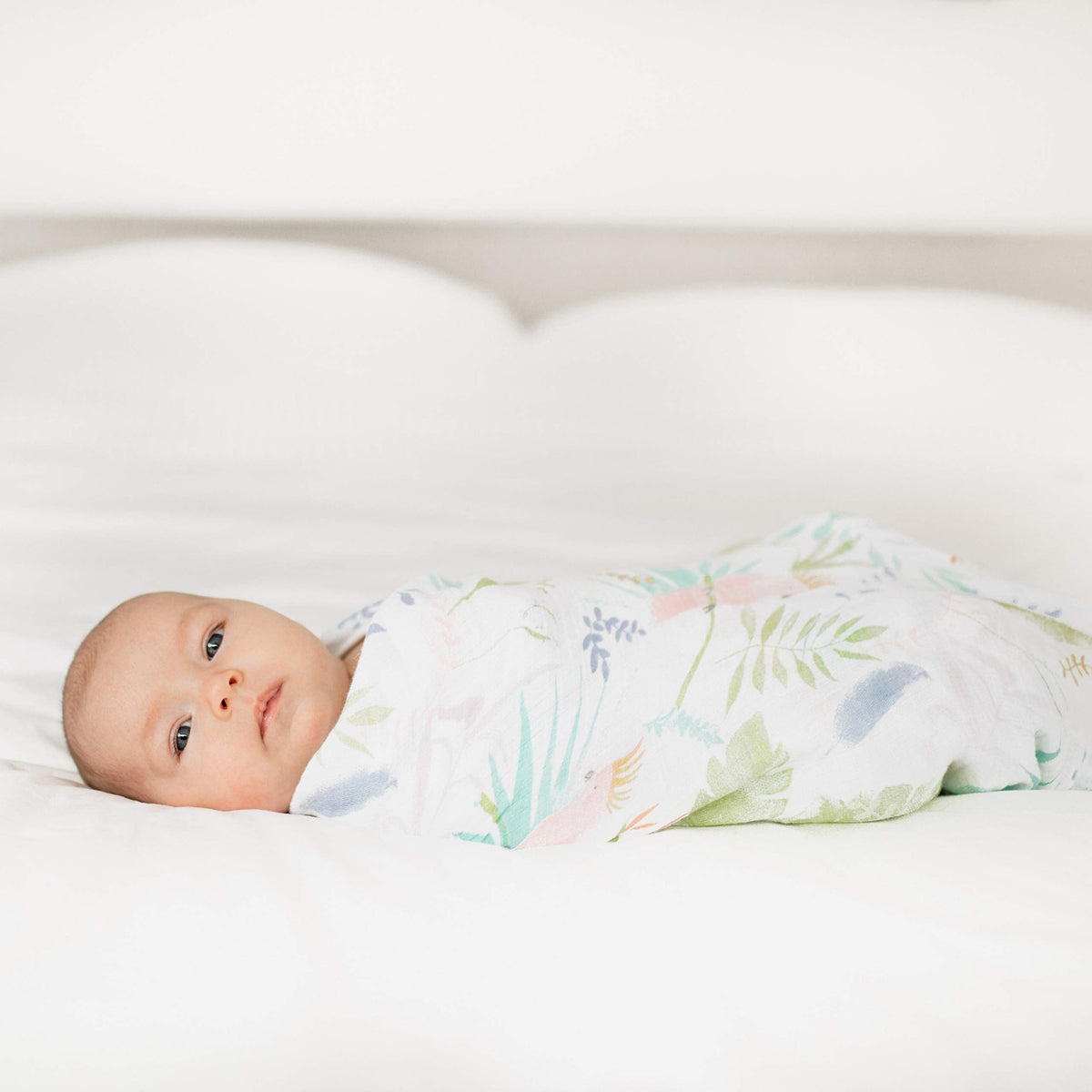 aden + anais Essentials Swaddle Blanket, Boutique Muslin Blankets for Girls & Boys, Baby Receiving Swaddles, Ideal Newborn & Infant Swaddling Set, Perfect Shower Gifts, 4 Pack, Tropicalia