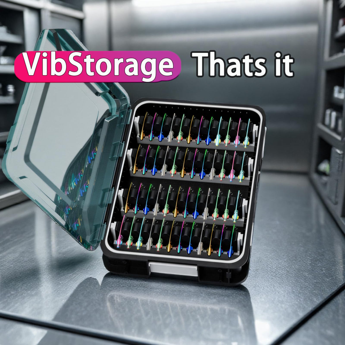 Tcakelox 2300 Lure Organize Lures Effortlessly Easy Storage for VIB, Minnow, Pencil Lures, DIY Modular System for Ultimate Customization Gift for Any Angler! (2300-2 VIB Storage 48pcs)