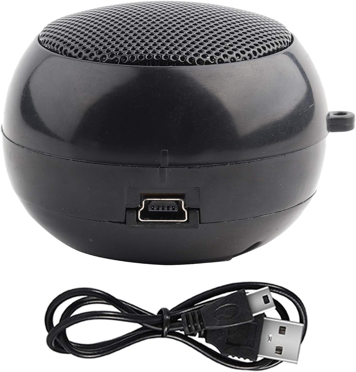 WAONIQ 3.5mm MP3 Mini Portable Speaker Strong Built-in Battery for Mobile Phones PC Laptop (Black)