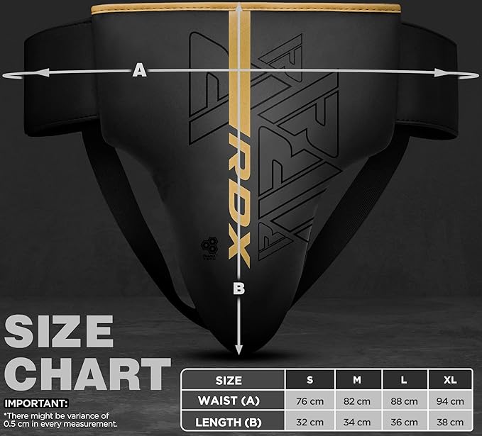 RDX Groin Protector for Boxing, Muay Thai, Kickboxing and MMA Fighting, Maya Hide Leather Abdo Gear for Martial Arts Training, Men Jockstrap Abdominal Protector for Sparring, Taekwondo and Grappling