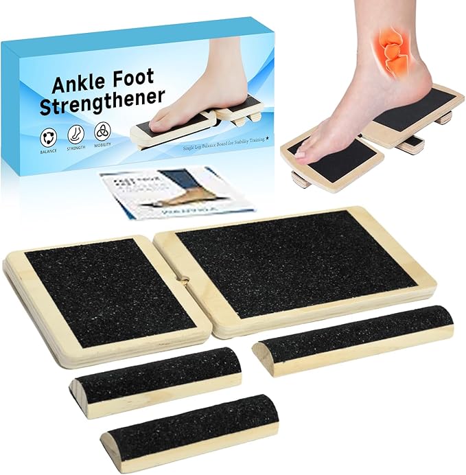 Ankle Foot Strengthener, New Sprain Exerciser, Single Leg Balance Board for Stability Training, Posture Corrector, Home Gym Fitness Equipment (Log color)